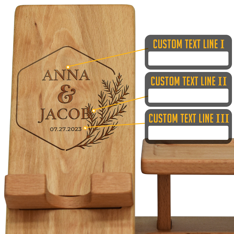 Wood Nightstand Organizer for Couple - Personalized Phone Docking Station for Wife, Girlfriend - Unique Gifts for Women Who Have Everything, Gifts for Women, Mother, Wife, Girlfriend