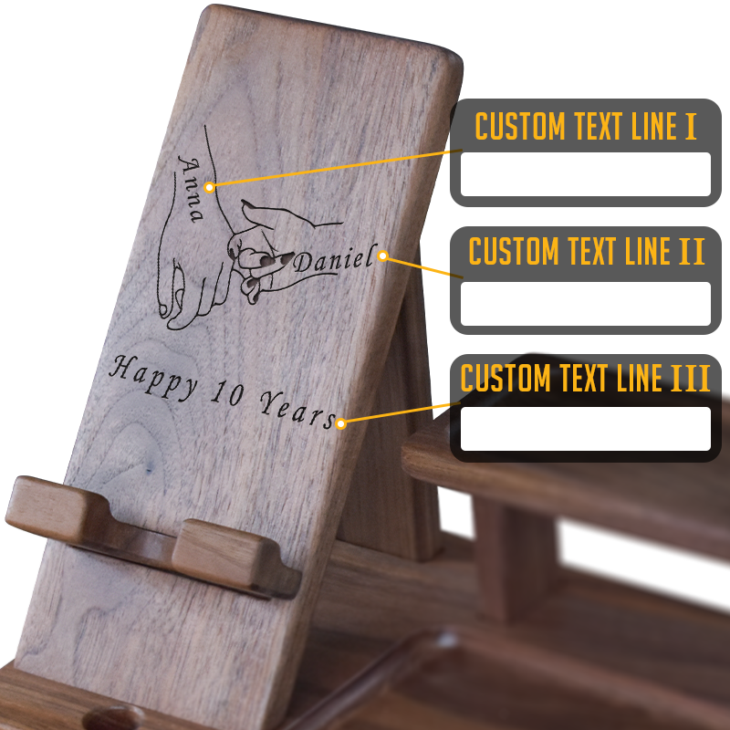 Wood Nightstand Organizer for Couple - Personalized Phone Docking Station for Wife, Girlfriend - Unique Gifts for Women Who Have Everything, Gifts for Women, Mother, Wife, Girlfriend