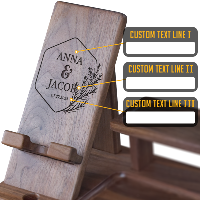 Wood Nightstand Organizer for Couple - Personalized Phone Docking Station for Wife, Girlfriend - Unique Gifts for Women Who Have Everything, Gifts for Women, Mother, Wife, Girlfriend